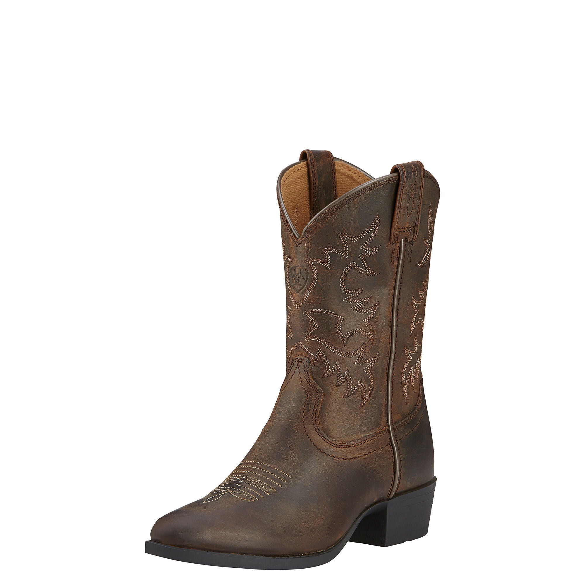 ARIAT Kids Heritage R Toe Western Boot - Distressed Brown