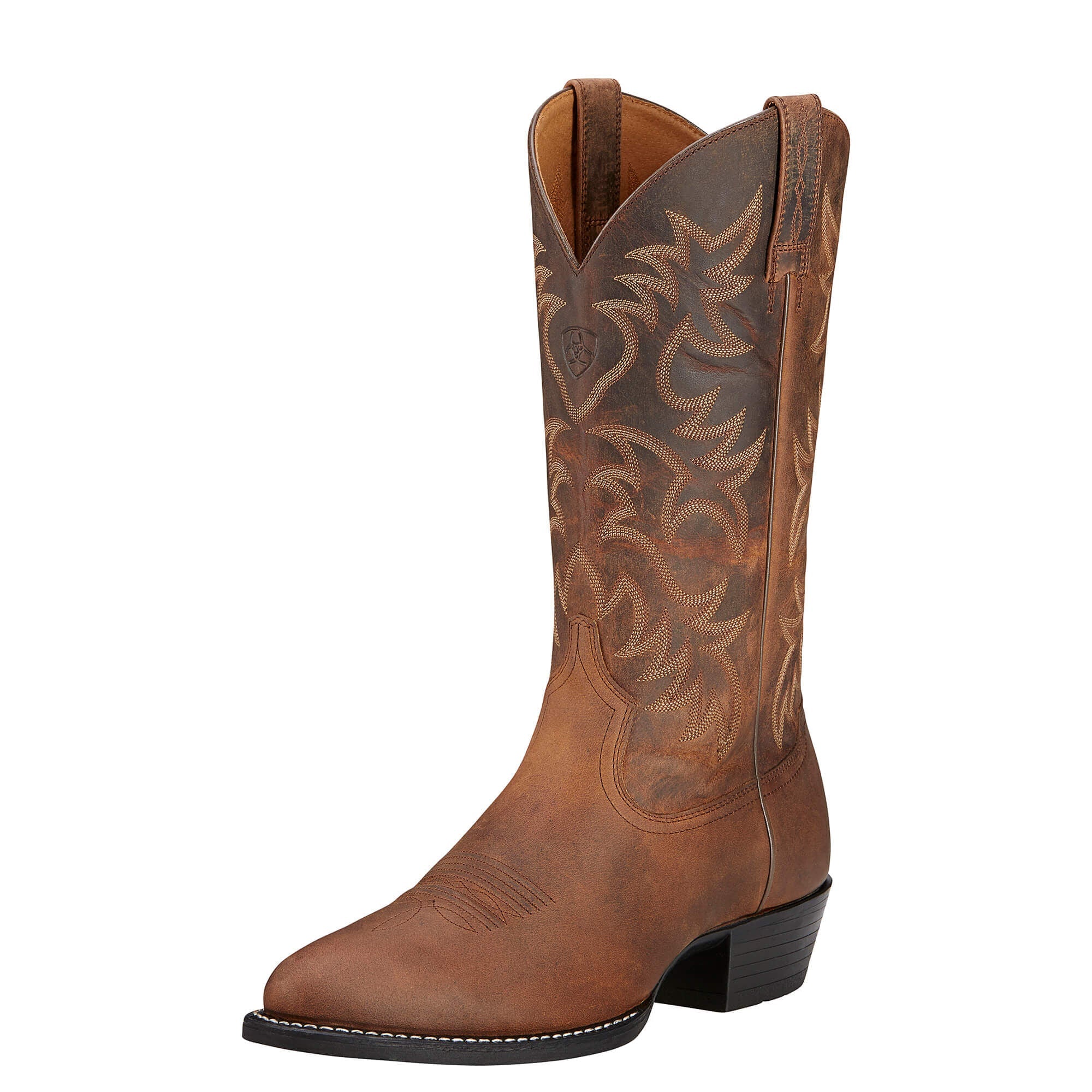 ARIAT Men's Heritage Western R Toe Boot - Distressed Brown