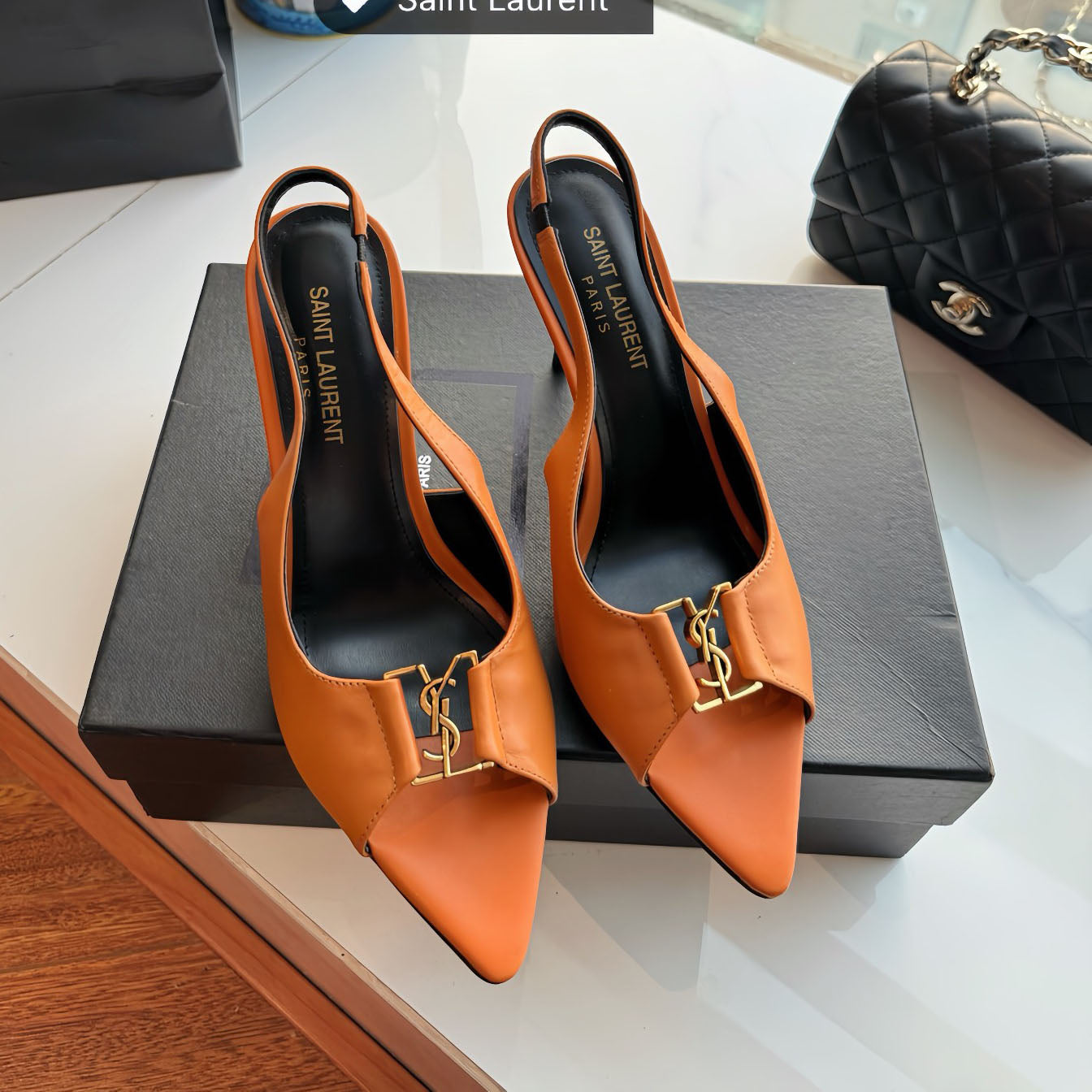 YSL Leather slingback pumps 1825022001