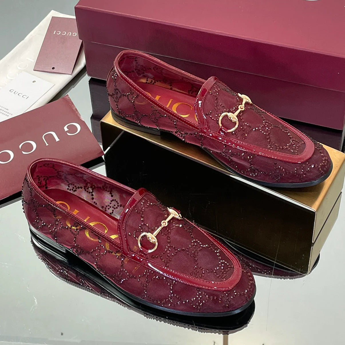 GUI Rhinestone Luxury Crystal Loafers 1025070411