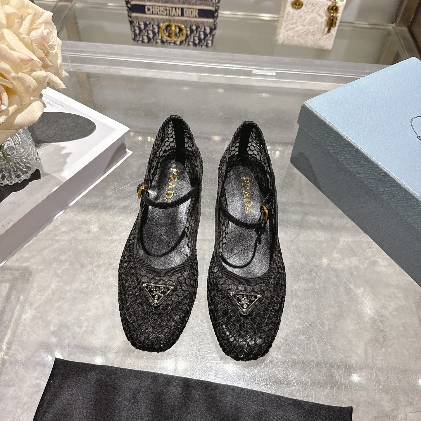 PR Low heel mesh fabric ballerinas 1826060205