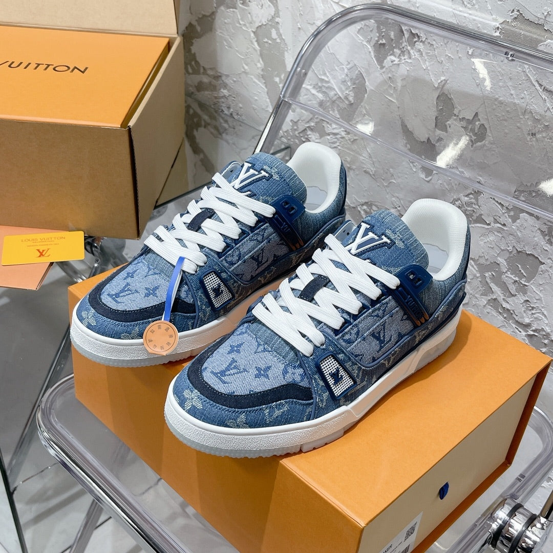 Monogram Denim Trainer Sneakers 1A7S51