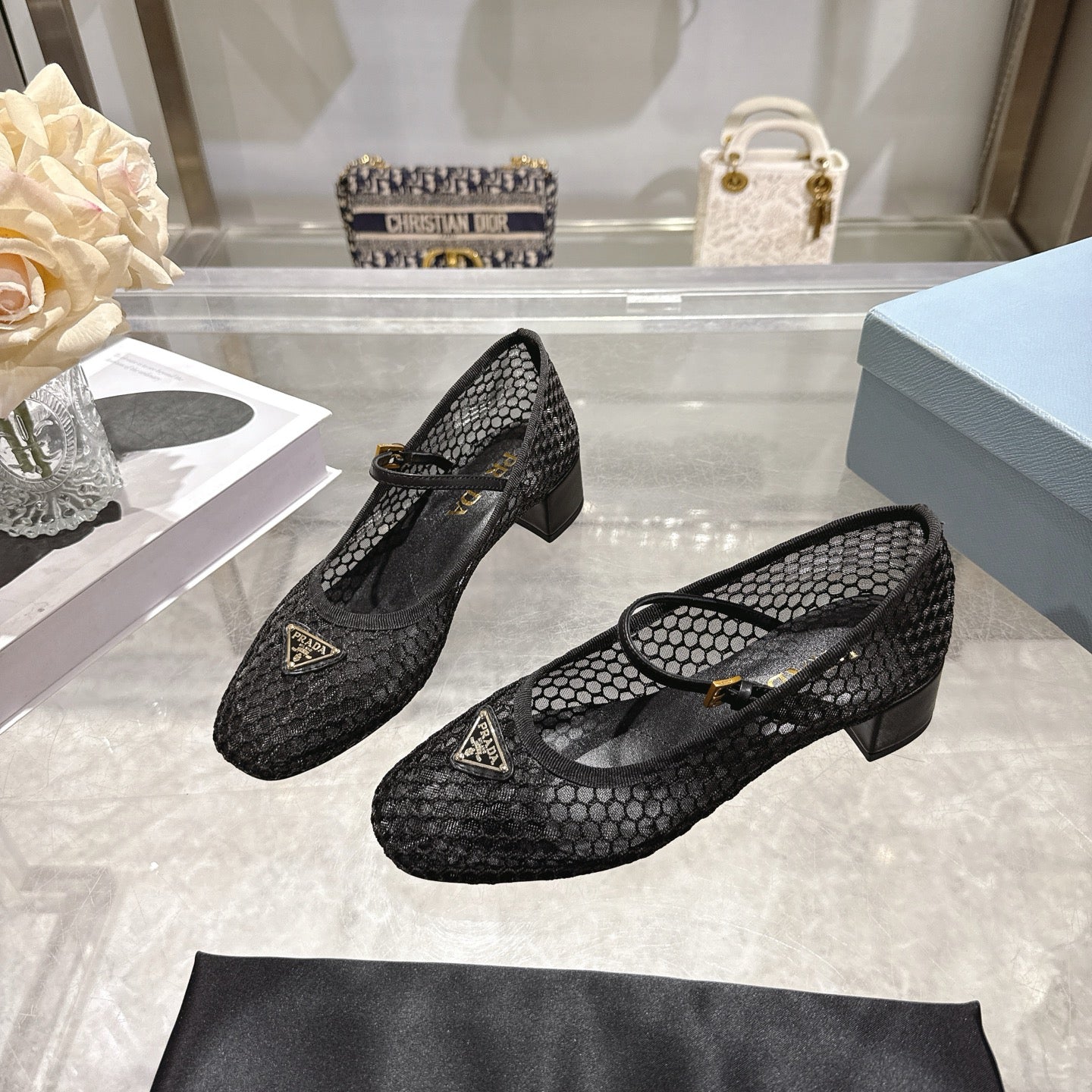 PR Low heel mesh fabric ballerinas 1826060205