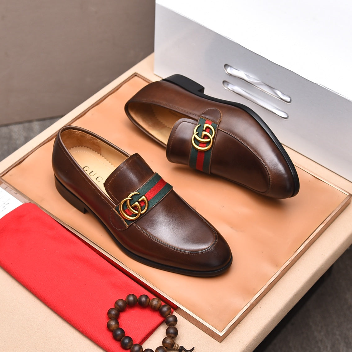 Gentleman Men's Shoes Leather Popular Classic Presbyterian Pattern Loafers G07