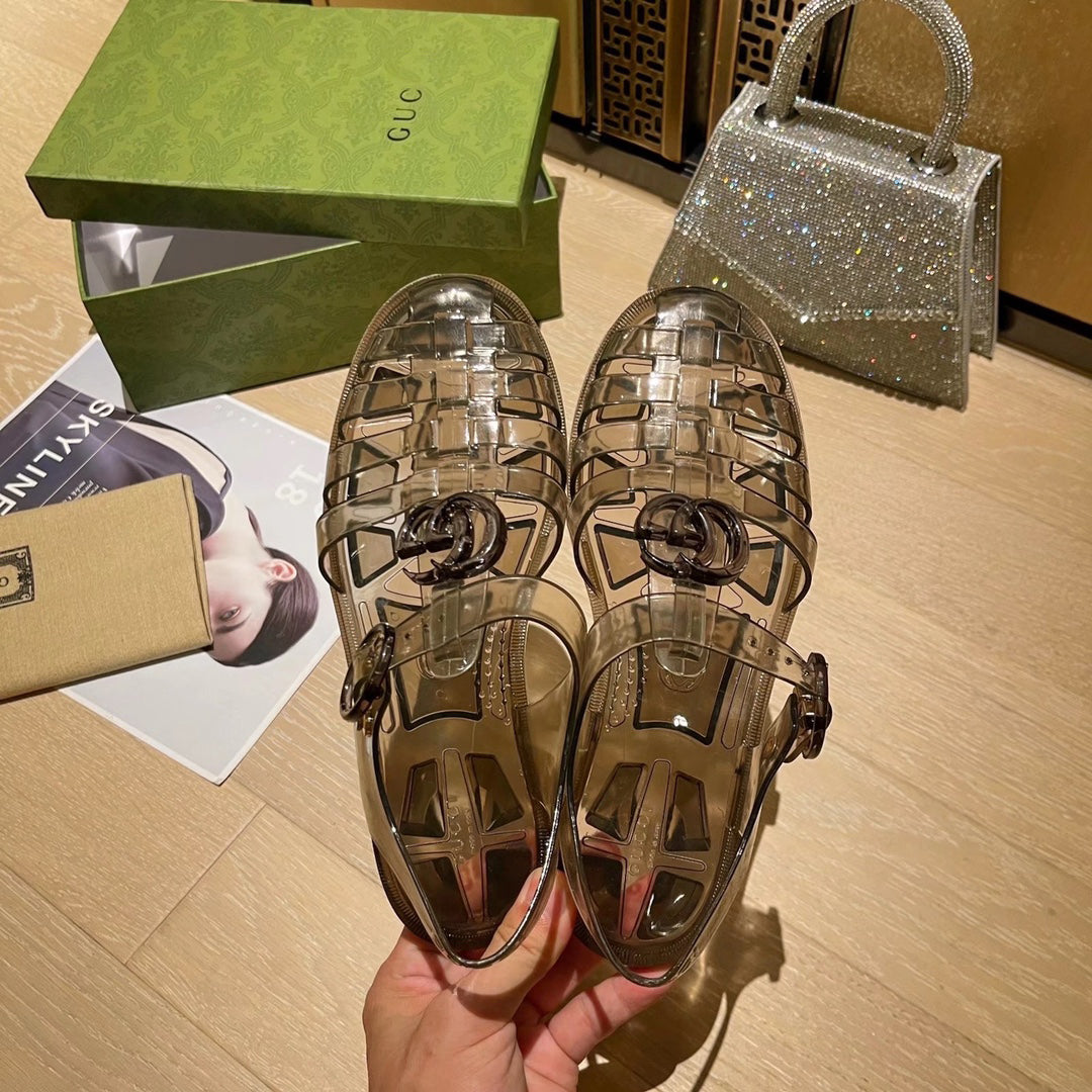 2023 New Hot Sale Colorful G Logo Jelly Women Sandals