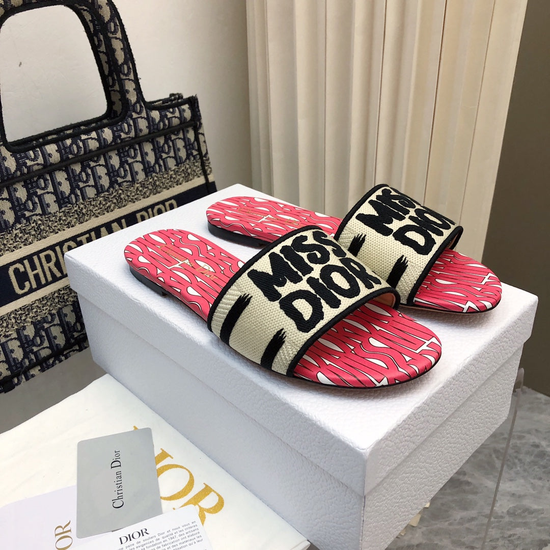 DD New style letter print embroidered slippers 1825020615