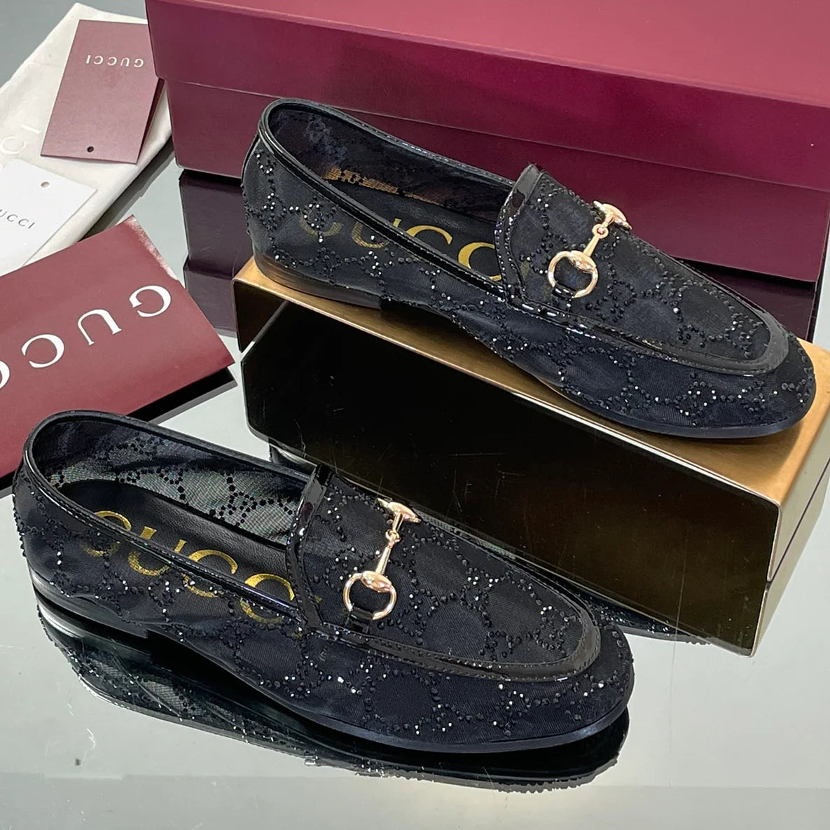 GUI Rhinestone Luxury Crystal Loafers 1025070411