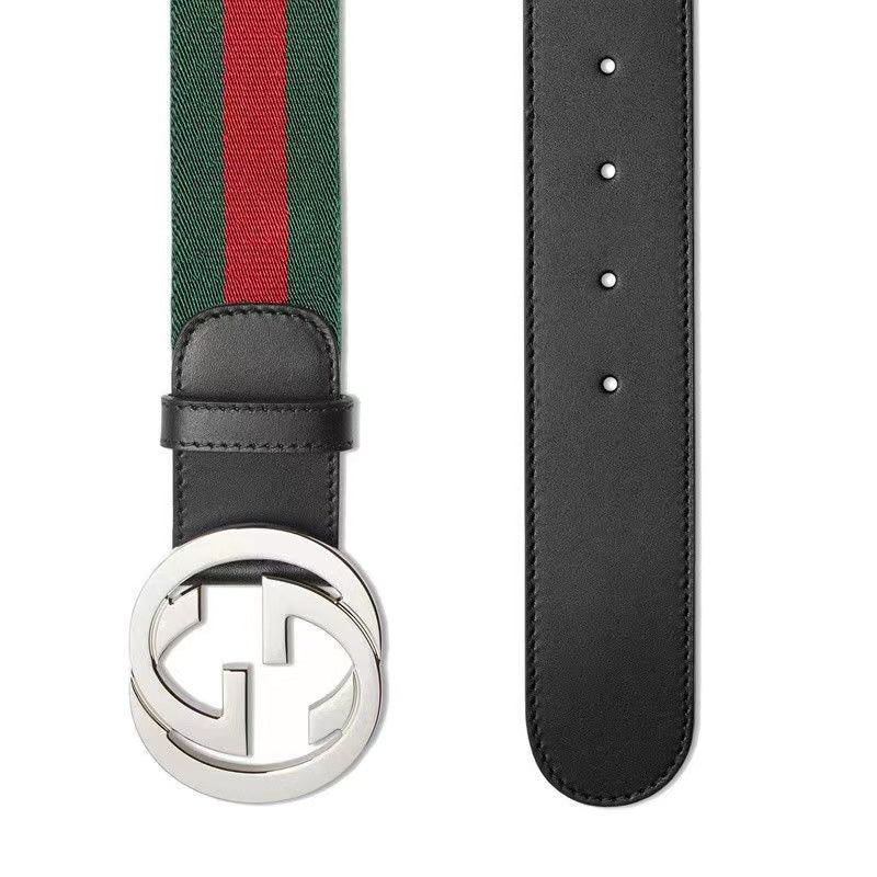 Luxury Red-Green Double G SiVVer Buckle Belt