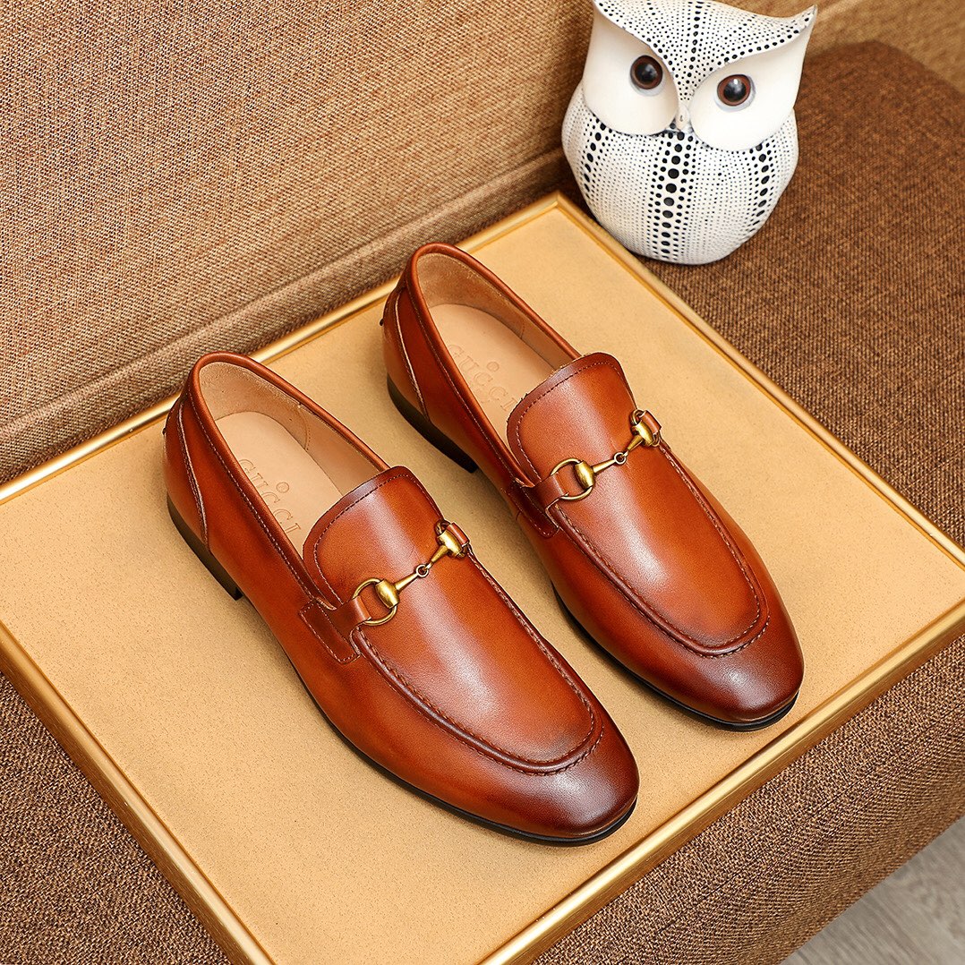 Brown Classic Double Buckle G Slip On Loafer