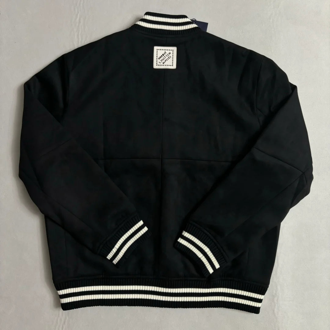 New Unisex Aviator Suede Floral Baseball Jacket 1024101007