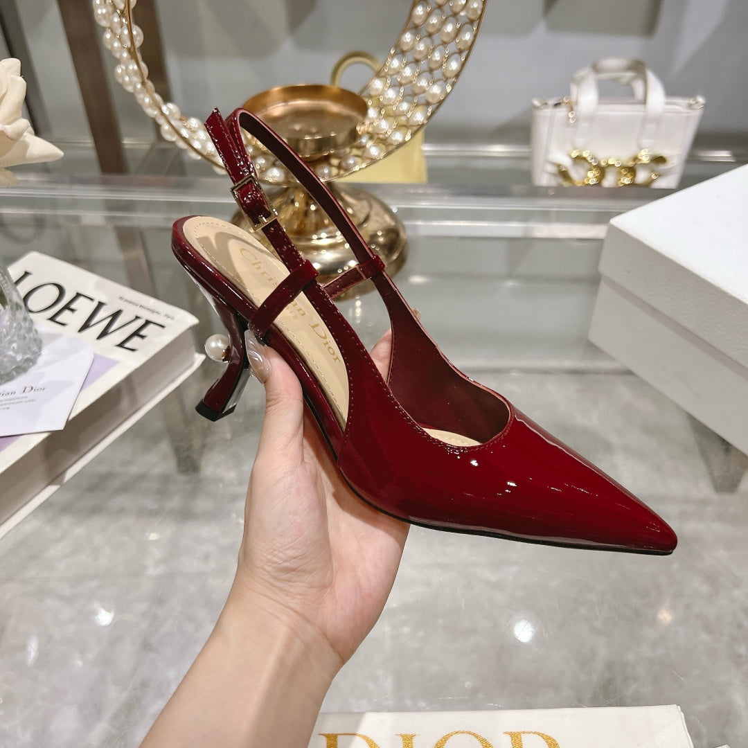 DD Slingback Pump with pearls on the heel 1824082702