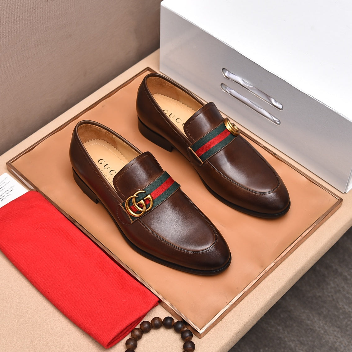 Gentleman Men's Shoes Leather Popular Classic Presbyterian Pattern Loafers G07