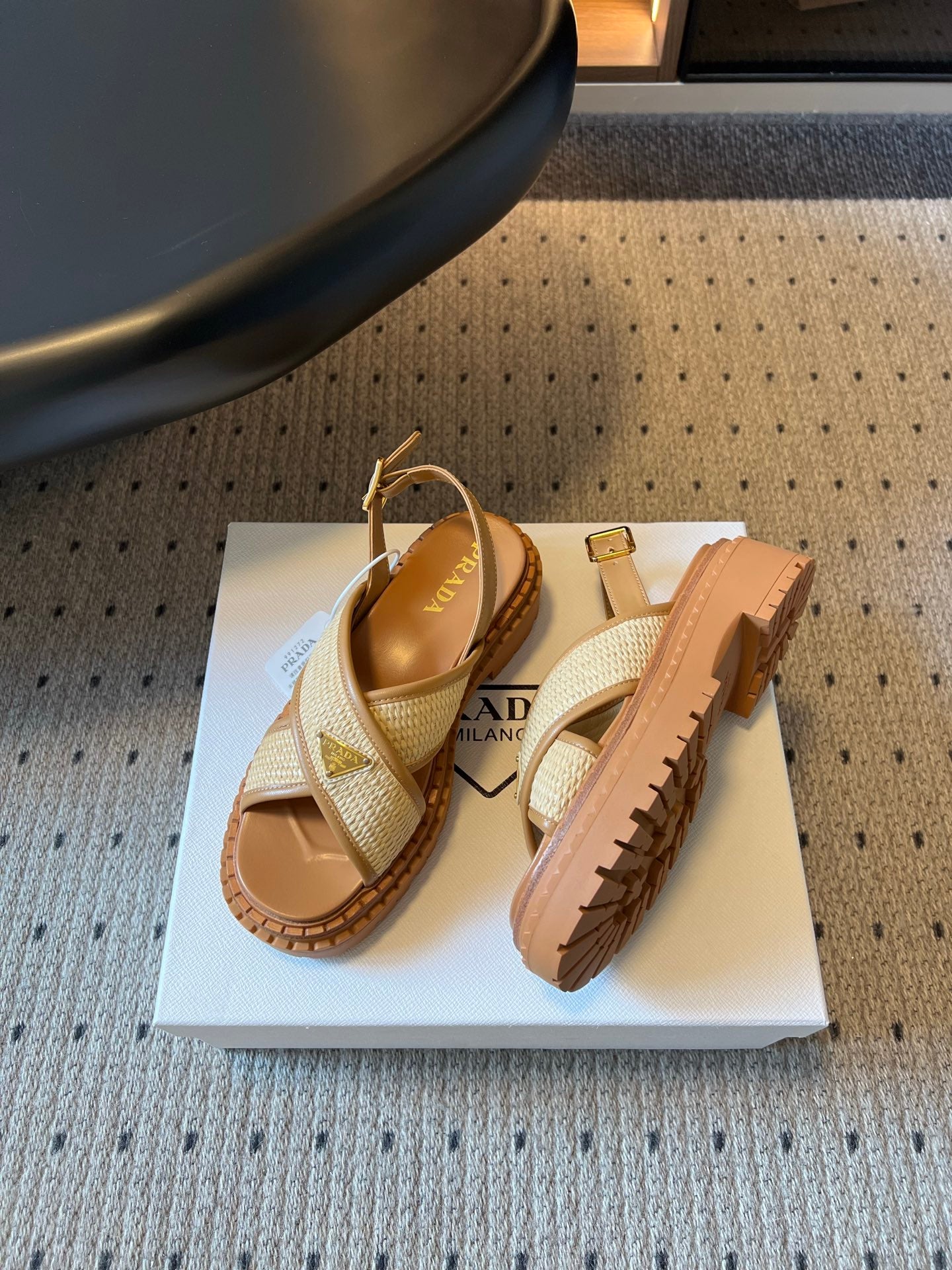 PD Crochet and leather sandals 1826062202