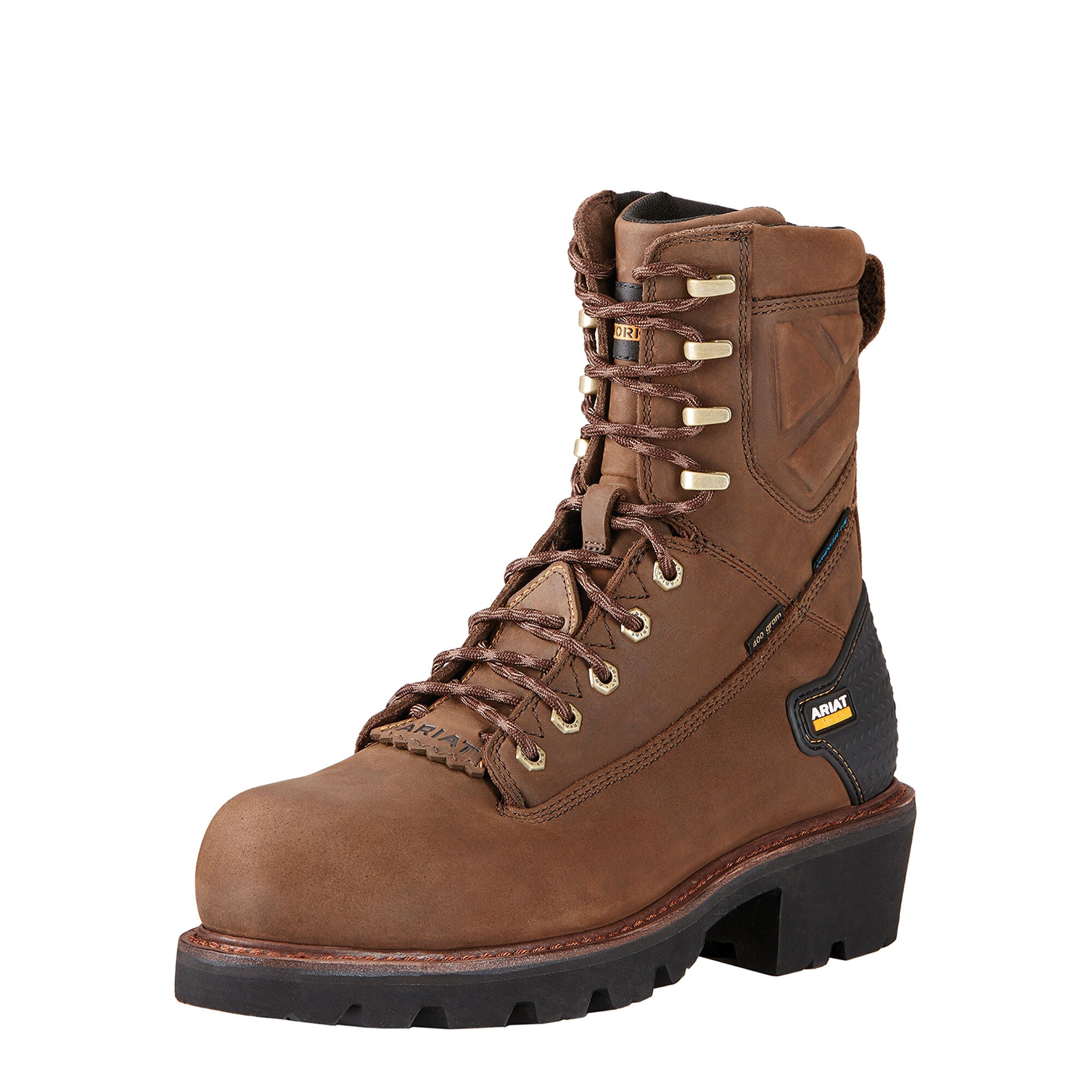 ARIAT Men's Powerline 8" H2O Boot - Oily Distressed Brown