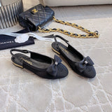 The latest catwalk style bow half package flat sandals 1824041601