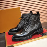 Classic fashion men's classic pattern stitching lace-up Martin boots all-match steel toe boots