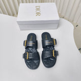 DD Cow leather cutout flat sandals 1825022816