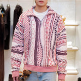 Unisex Vintage-Print Knit Cardigan 1025103101