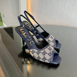 New G logo mesh rhinestone high-heeled sandals XC16060702
