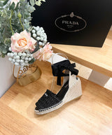 PR Fish mouth sandals straw wedge shoes 1825031909
