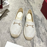 GUI Horsebit Buckle Fisherman Shoes Canvas Shoes 1825031907