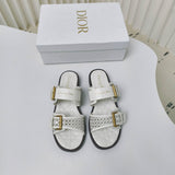 DD Cow leather cutout flat sandals 1825022816