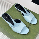 Fashion and versatile high-heeled slippers 1024042327
