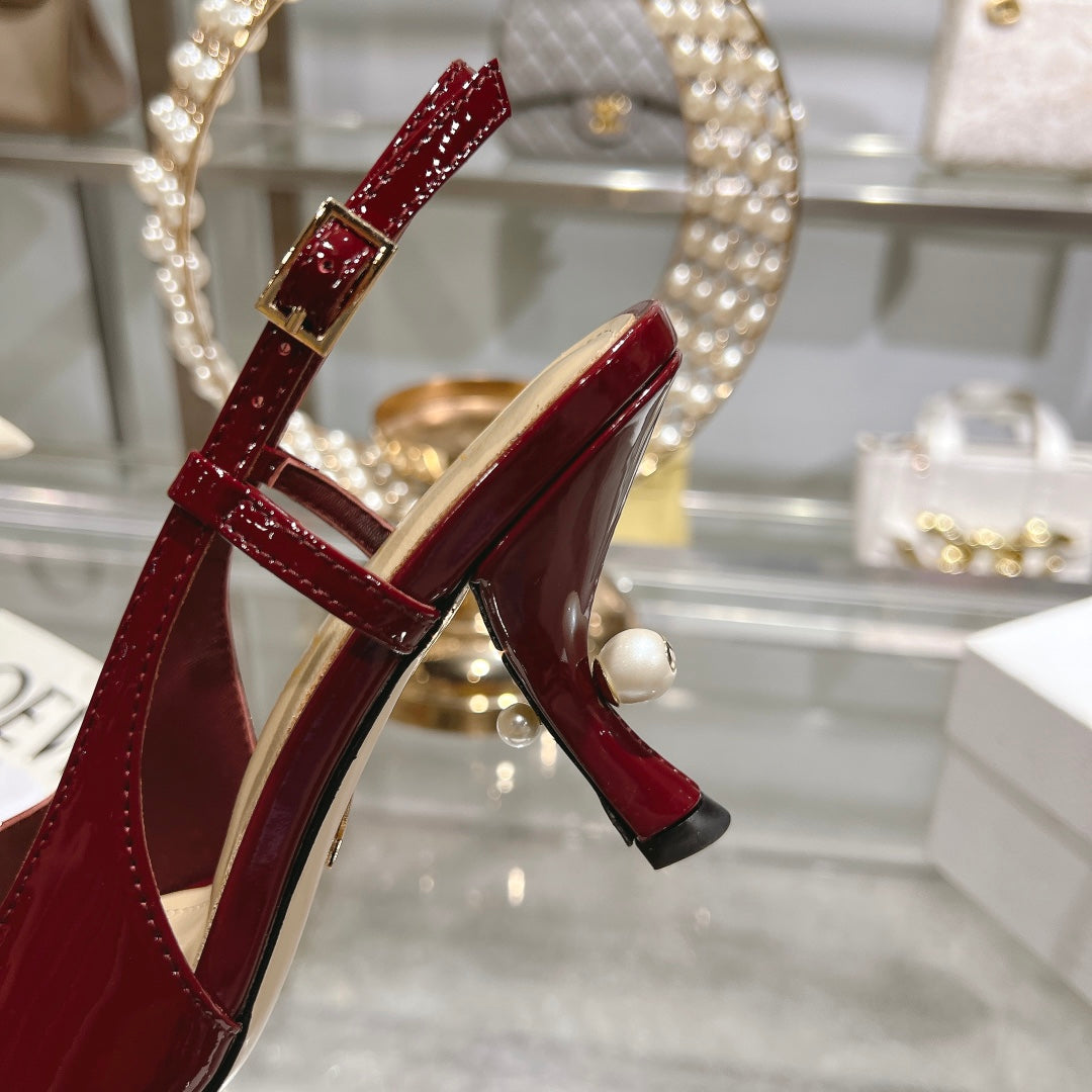 DD Slingback Pump with pearls on the heel 1824082702