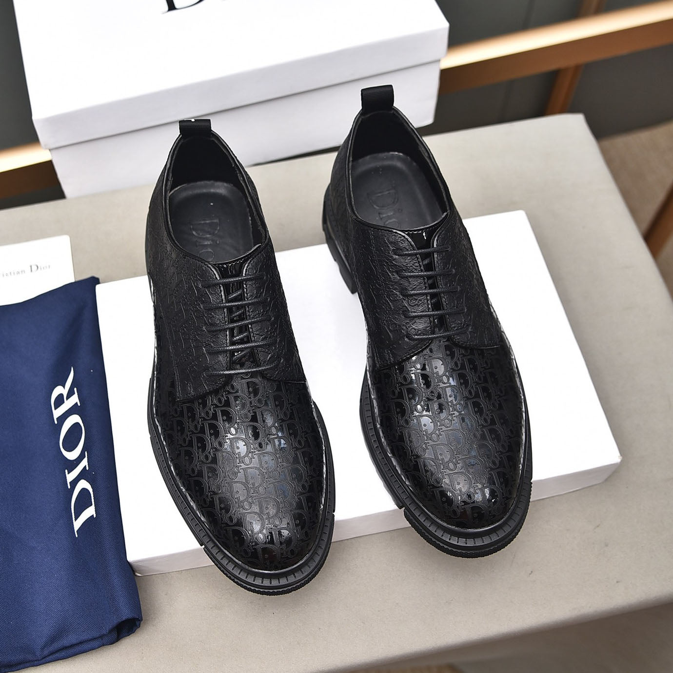 D logo classic letter carving slip-on shoes PD16063001
