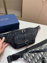 Oblique jacquard DD embroidery knitted waist bag chest bag 1825052323