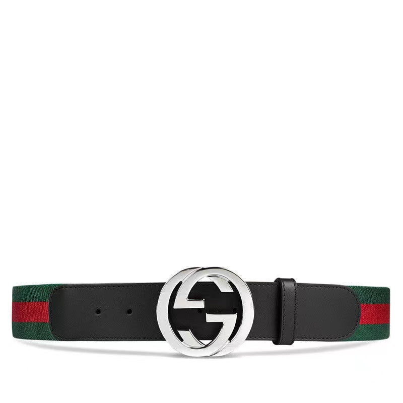 Luxury Red-Green Double G SiVVer Buckle Belt