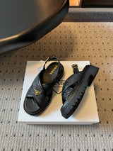 PD Crochet and leather sandals 1826062202