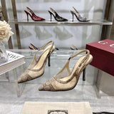 GUI Horsebit crystal slingback pumps 1825031004