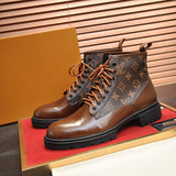 Classic fashion men's classic pattern stitching lace-up Martin boots all-match steel toe boots