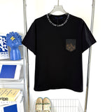 VV Embroidered leather logo T-shirt 1825042507