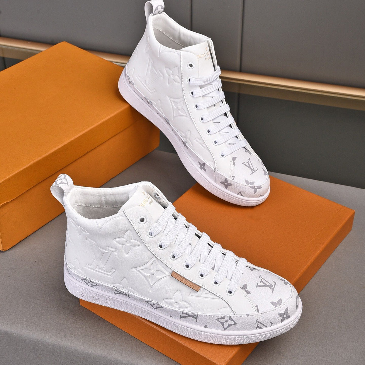 Luxury Pattern Two Tone Trendy High-top Shoes
