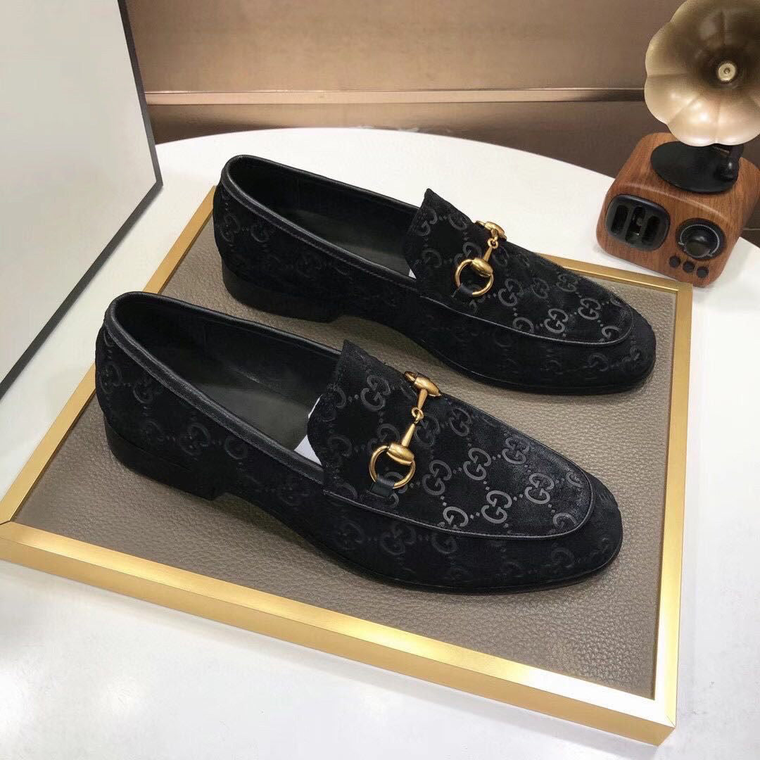New fashion print suede slip-on shoes