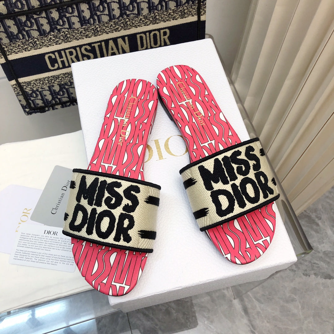 DD New style letter print embroidered slippers 1825020615