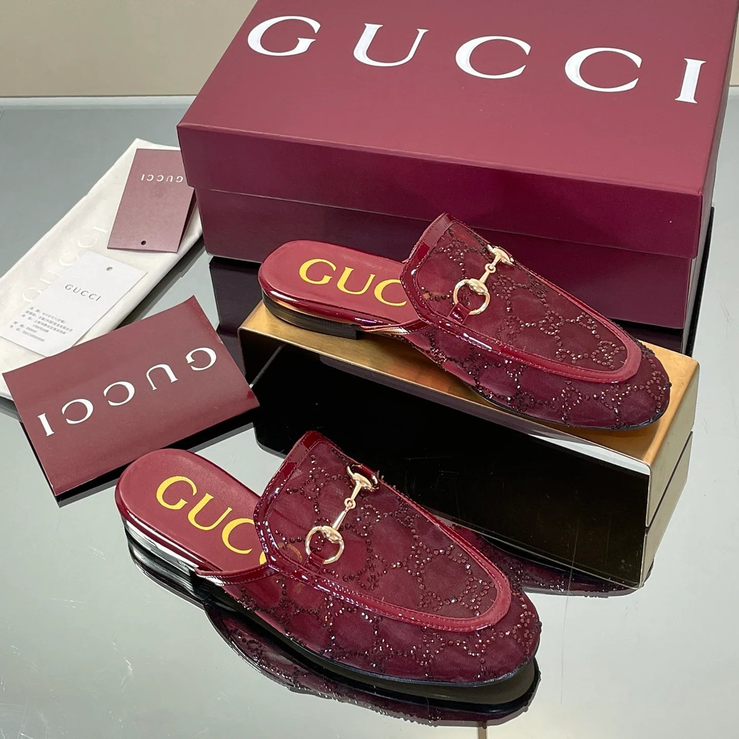 GUI Mesh Diamond Luxury Baotou Slippers 1025070412