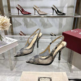 GUI Horsebit crystal slingback pumps 1825031004