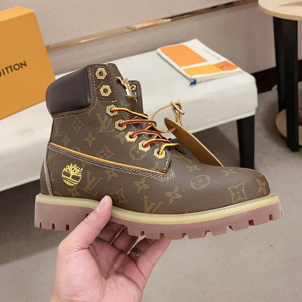 New fashion printed couple's short boots 1024101704