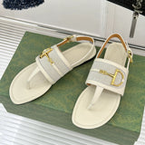 Classic Old Flower Horsebit Buckle Clip-On Sandals 1025051202