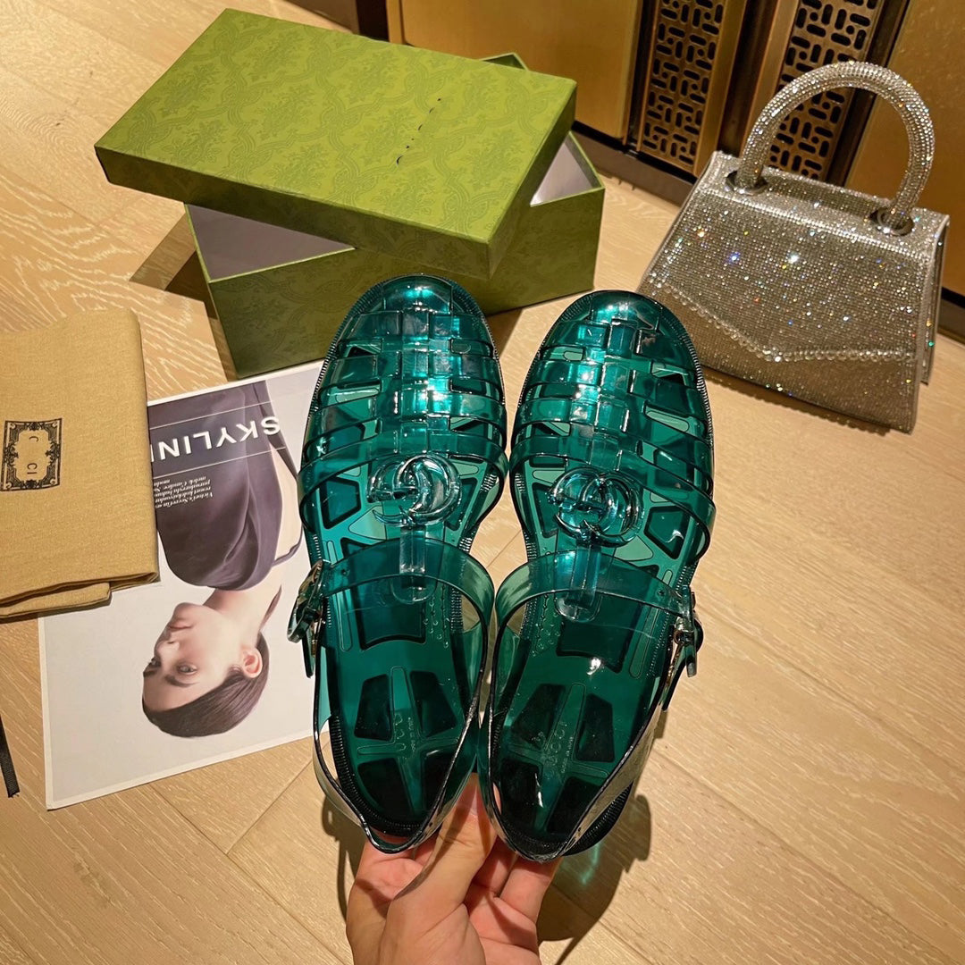 2023 New Hot Sale Colorful G Logo Jelly Women Sandals