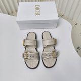 DD Cow leather cutout flat sandals 1825022816