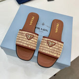 PR Leather slides with crochet details 1825030701