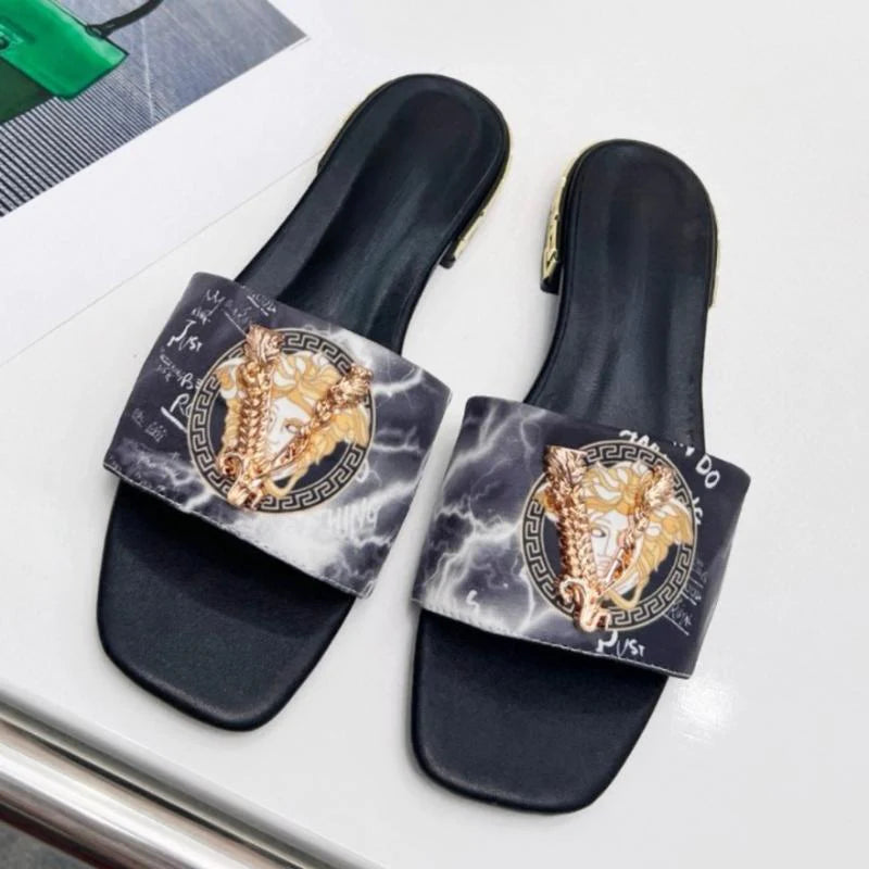 New Classic Fashion Comfortable Flat Leather Slippers 1024040202