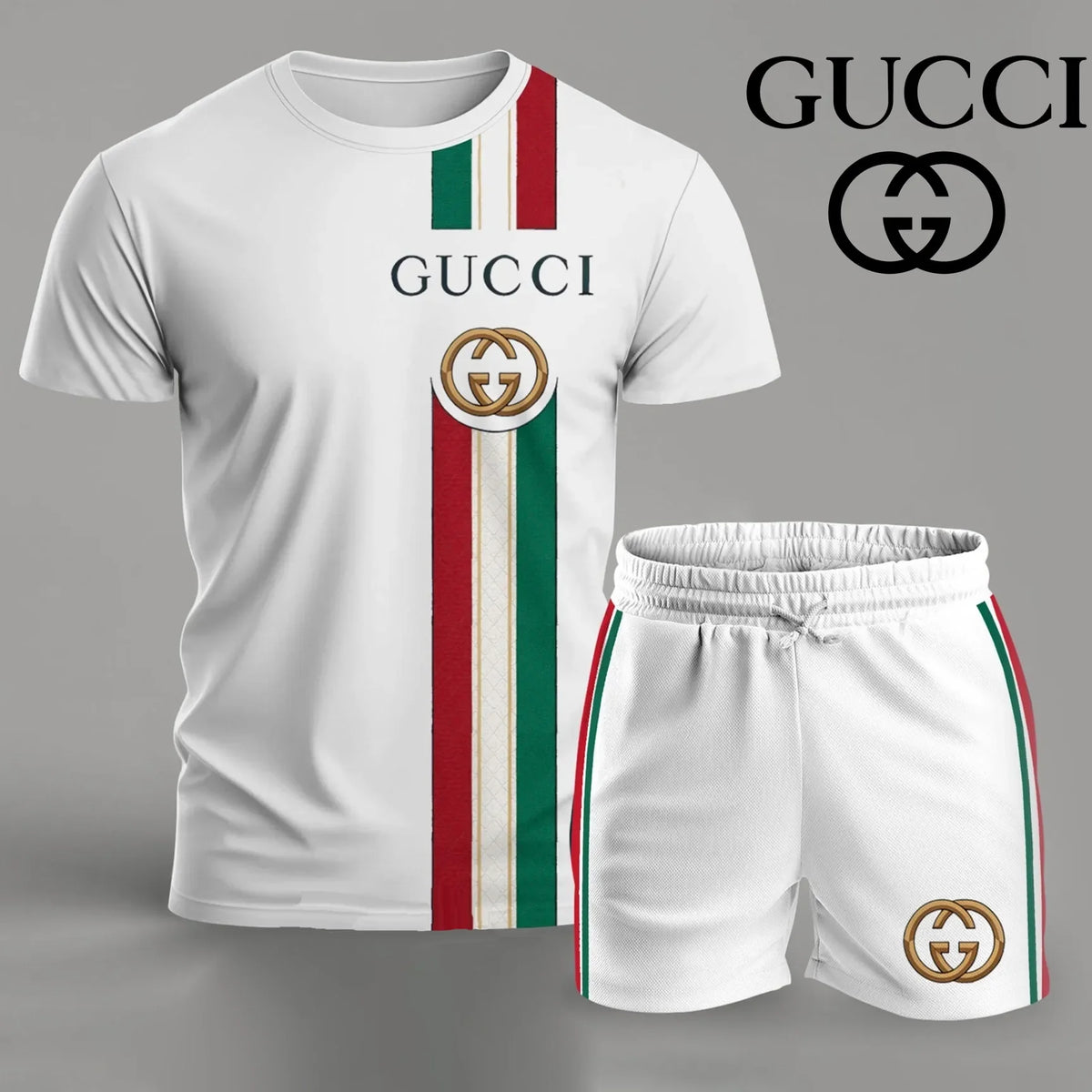 Luxury Classic Print Men's T-Shirt Shorts Set 3D1025051414