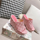 G new printed sequins platform ladies slippers XC07061201