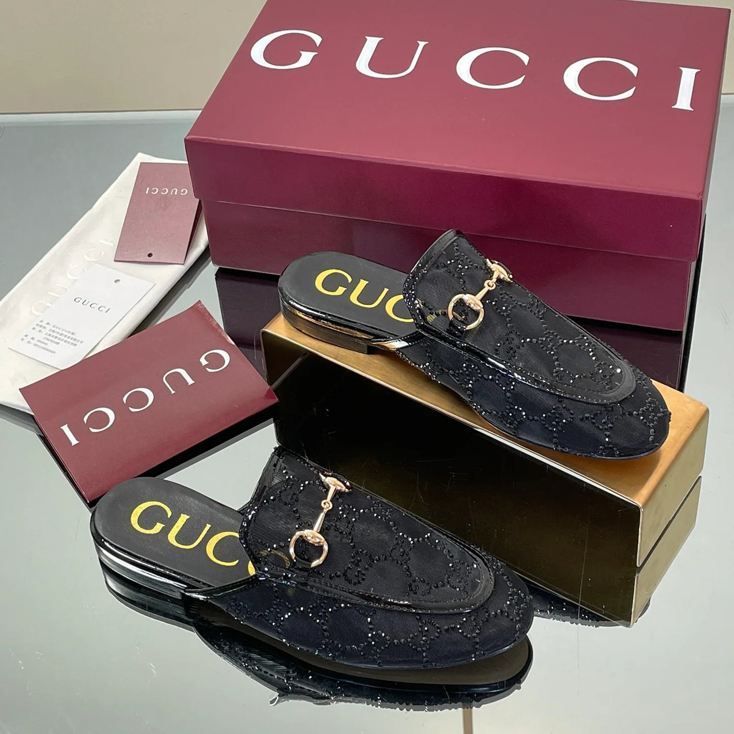 GUI Mesh Diamond Luxury Baotou Slippers 1025070412