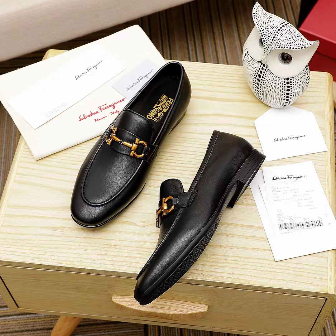 Gentleman Men's Shoes Leather Popular Classic Presbyterian Pattern Loafers ZZL02062501